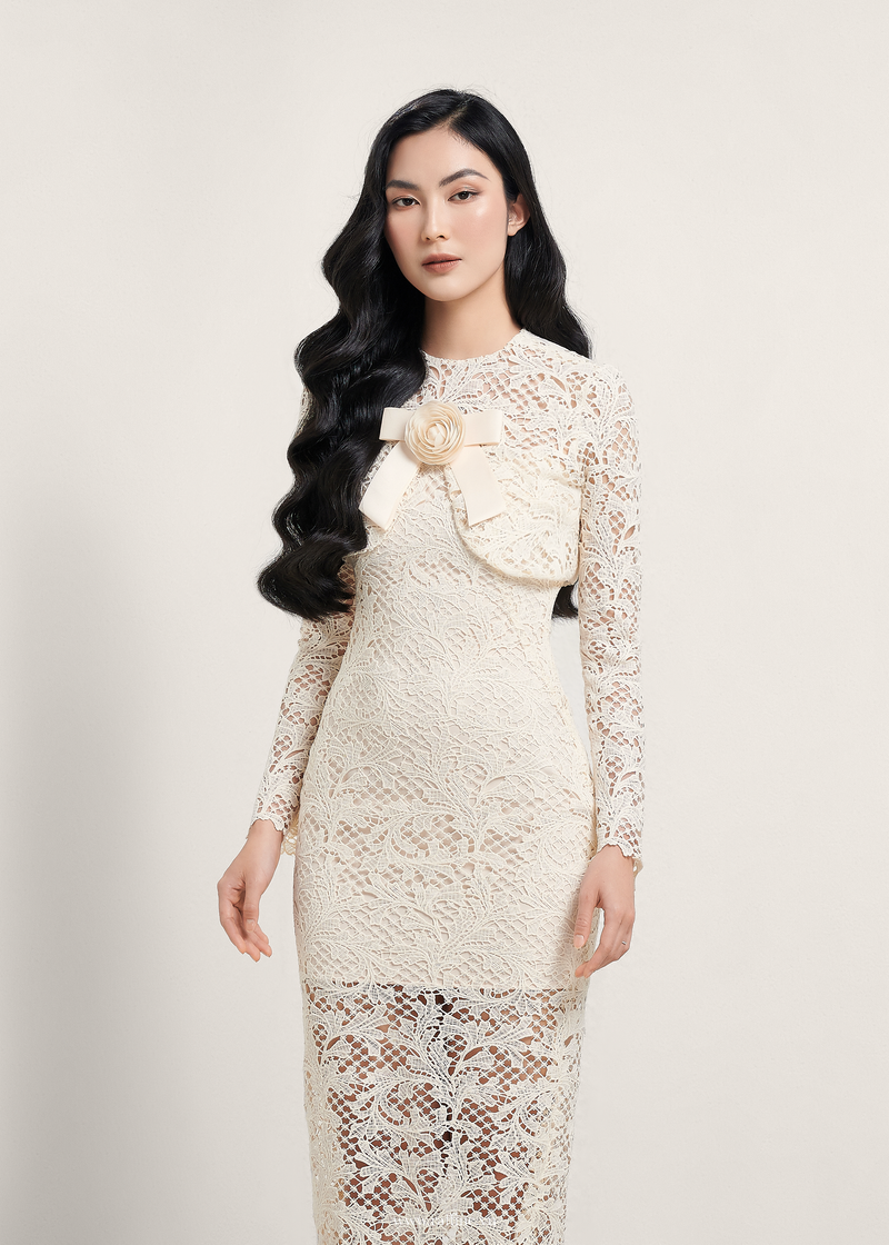 FLEUR LACE MIDI DRESS